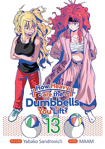 Manga cover featuring two athletic women and dumbbells, titled "How Heavy are the Dumbbells You Lift? 13".
