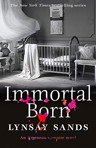 Book cover: nursery with crib, blood-splatter effect, and title "Immortal Born".