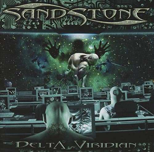 CD cover for Sandstone’s “Delta Viridian” featuring surreal, dark imagery.