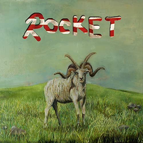 Album cover for “Rocket” by (sandy) Alex G, featuring a goat in a field.