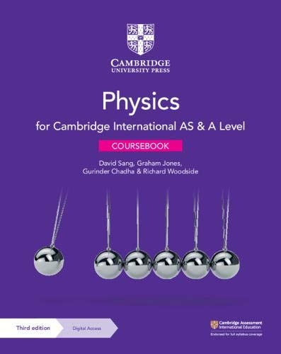 Purple physics textbook cover with a Newton's cradle illustration.