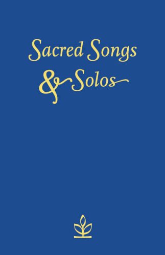 Blue cover with gold text reading “Sacred Songs & Solos” and a leaf design.