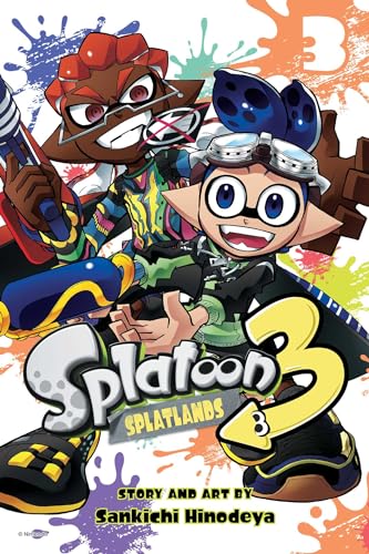 Splatoon 3 manga cover featuring two Inkling characters and colorful ink splashes.