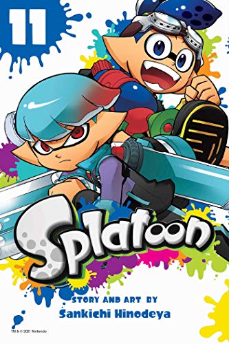Splatoon Vol. 11 manga cover featuring two inkling characters with colorful splashes.