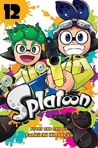 Manga cover of Splatoon Volume 12 featuring two inkling characters against colorful paint splatters.