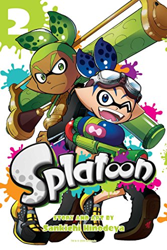 Manga cover featuring two Inkling characters from Splatoon with ink splatters and a large logo.