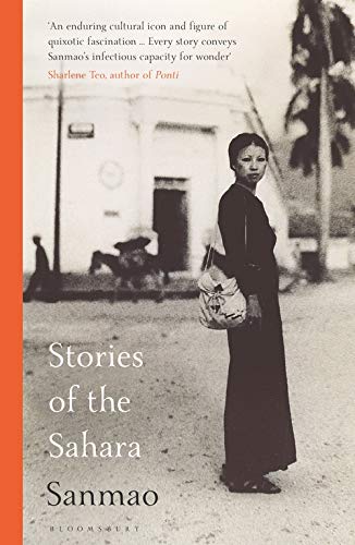 Book cover: "Stories of the Sahara" featuring a woman in a black dress.