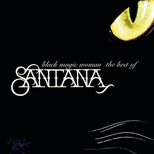Black background with white Santana logo and golden eye illustration.