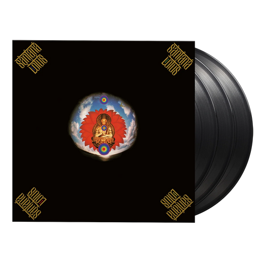 Santana’s “Lotus” vinyl record with a Buddha image on the cover.
