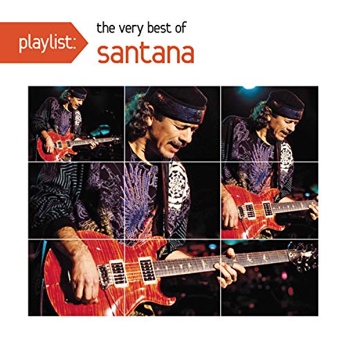 Santana album cover featuring four images of the guitarist playing.