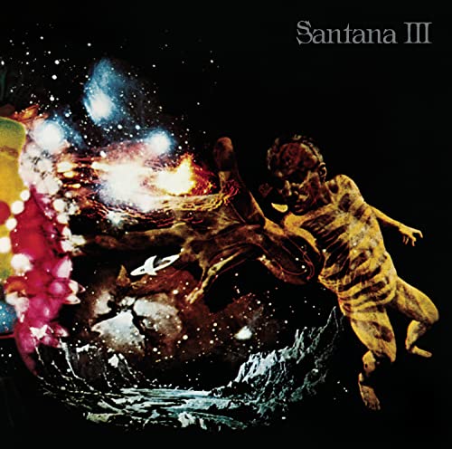 Santana III album cover: cosmic imagery with a figure in motion.