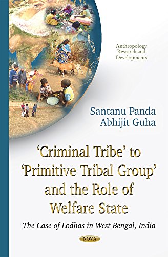 Book cover depicting people and a map, titled “‘Criminal Tribe’ to ‘Primitive Tribal Group’.”