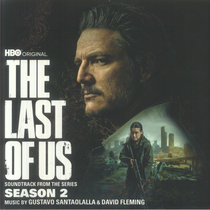 “The Last of Us” Season 2 soundtrack vinyl cover featuring Joel and Ellie.