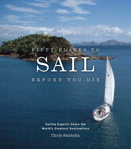 Sailing book cover with a sailboat on water and island in background.