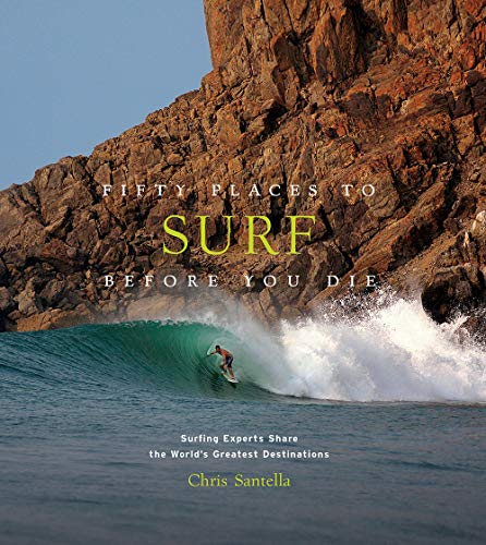 Book cover: surfer riding a wave beneath a rocky cliff.