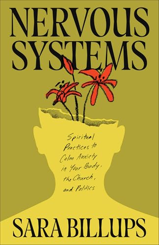 Book cover: yellow head silhouette with red flowers, title “Nervous Systems.”