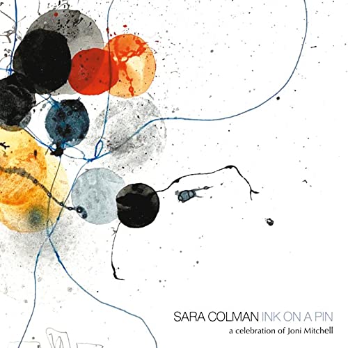 CD cover with abstract ink blots and blue line art on white.