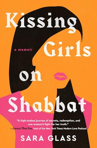 Book cover: orange background, black silhouette of a woman’s face, pink lips.