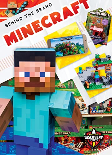 Minecraft book cover featuring pixelated character and game scenes.
