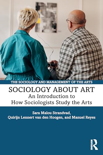 Book cover featuring two people viewing art, titled “Sociology About Art.”