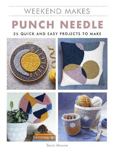 Book cover featuring colorful punch needle embroidery projects and tools.