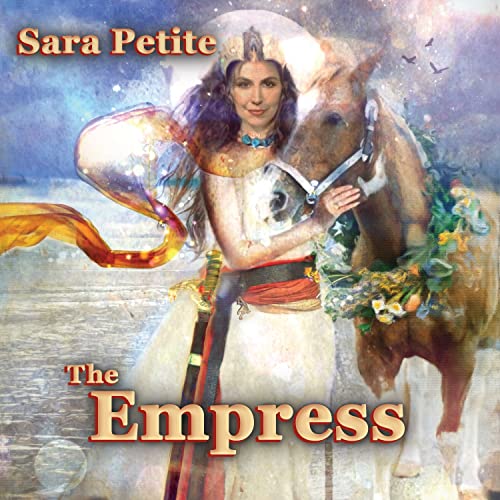 CD cover: woman with a horse, flowers, and ethereal background.
