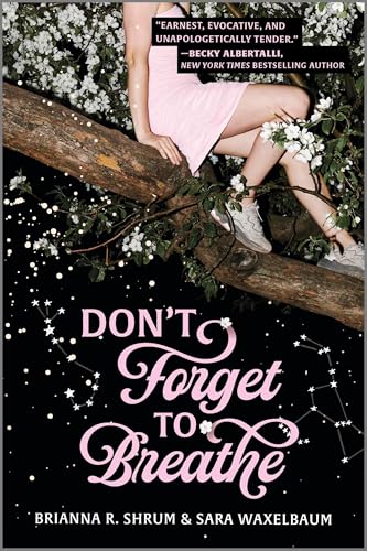 Book cover: woman in pink dress among white flowers, dark starry background.