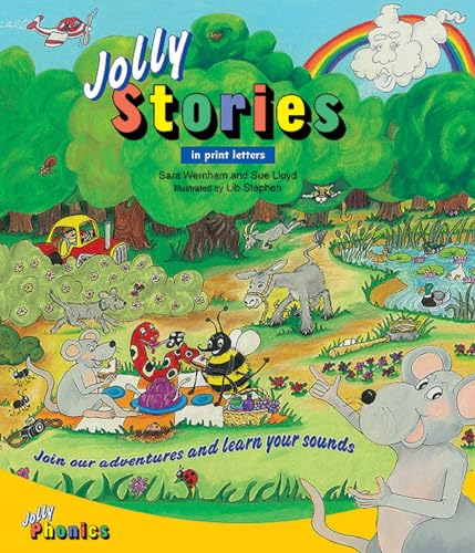 Cover of "Jolly Stories" children’s book with colorful illustrated woodland scene.
