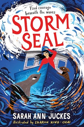 Book cover showing a girl and dog on a boat with a seal nearby.