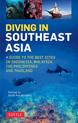 Book cover: "Diving in Southeast Asia" with marine life imagery.