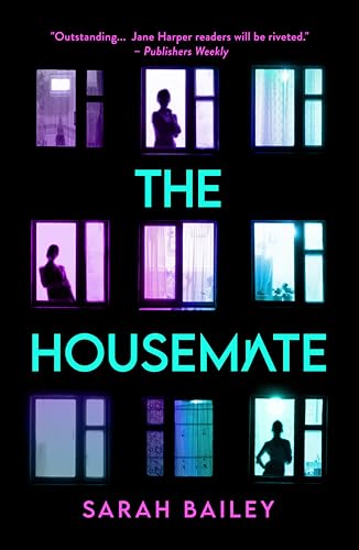 Book cover showing silhouettes of people in lit windows against a dark background.