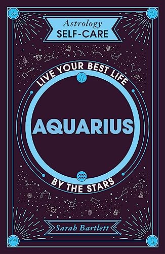 Dark purple book cover with “Astrology Self-Care: Aquarius” title and star designs.