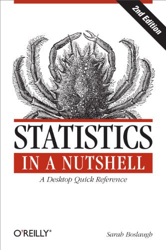 Book cover: "Statistics in a Nutshell" with crab illustration.