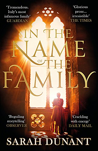 Book cover: woman in red dress stands before a bright arched window.