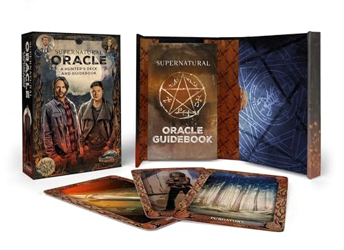 Supernatural Oracle deck and guidebook box set with cards displayed on a white surface.