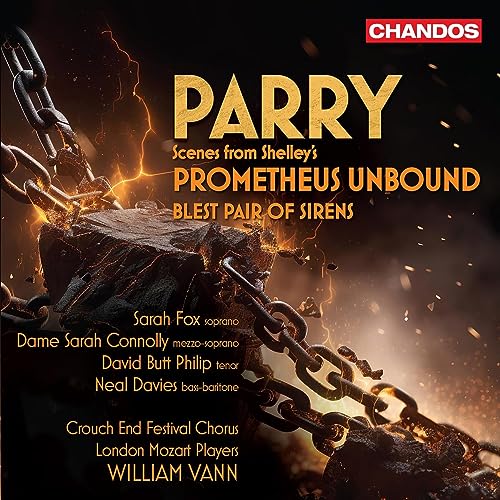 CD cover for Parry’s “Prometheus Unbound” featuring chains and dramatic lighting.