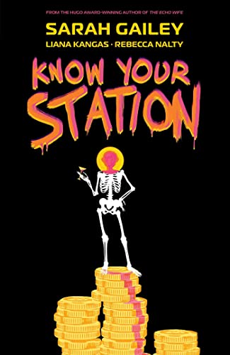 Book cover: "Know Your Station" with skeletal figure on coins.
