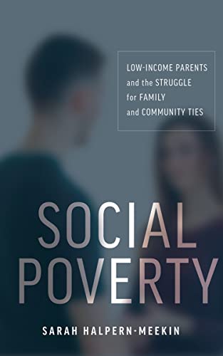 Book cover with blurred figures and large text: “Social Poverty.”