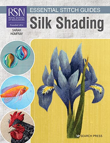 Book cover: "Silk Shading" with embroidered floral and animal examples.