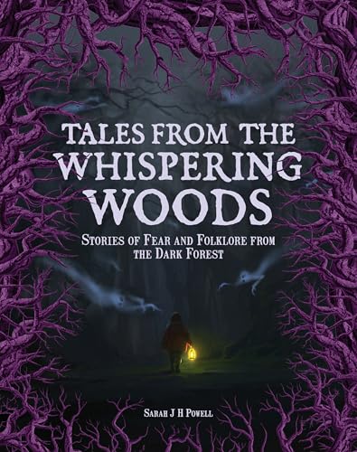 Book cover: dark forest scene with a child holding a lantern.