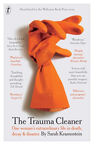 Book cover featuring orange rubber gloves against a white background.