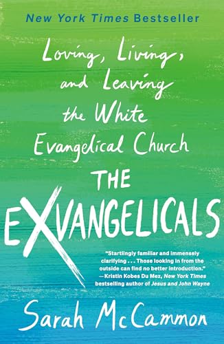 Book cover: "The Exvangelicals" by Sarah McCammon, gradient green background.