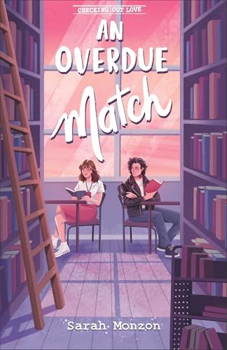 Book cover: two young people reading in a library setting.
