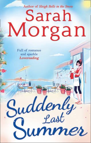 Book cover: “Suddenly, Last Summer” with a woman near a seaside cafe.