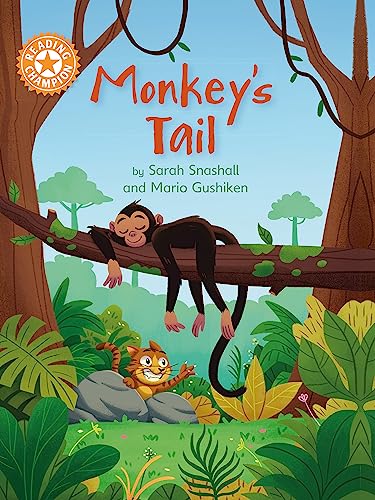 Book cover: monkey hanging from a branch, orange cat below.