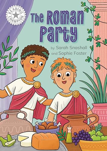 Book cover depicting two children in Roman attire with food.