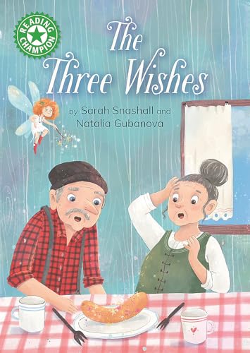 Book cover: an elderly couple and a fairy with a sausage on a plate.