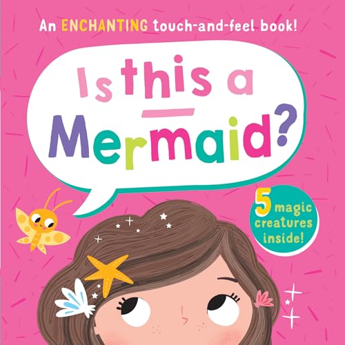 Book cover with a girl, butterfly, starfish, and the title "Is This a Mermaid?".