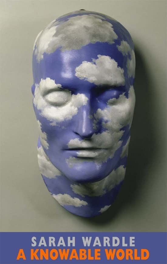Book cover: face mask painted with clouds, title "A Knowable World".