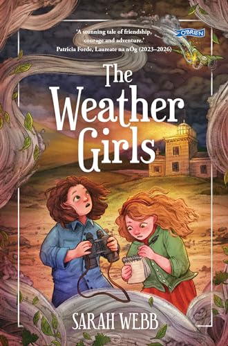 Book cover: two young girls with binoculars and a weather instrument.